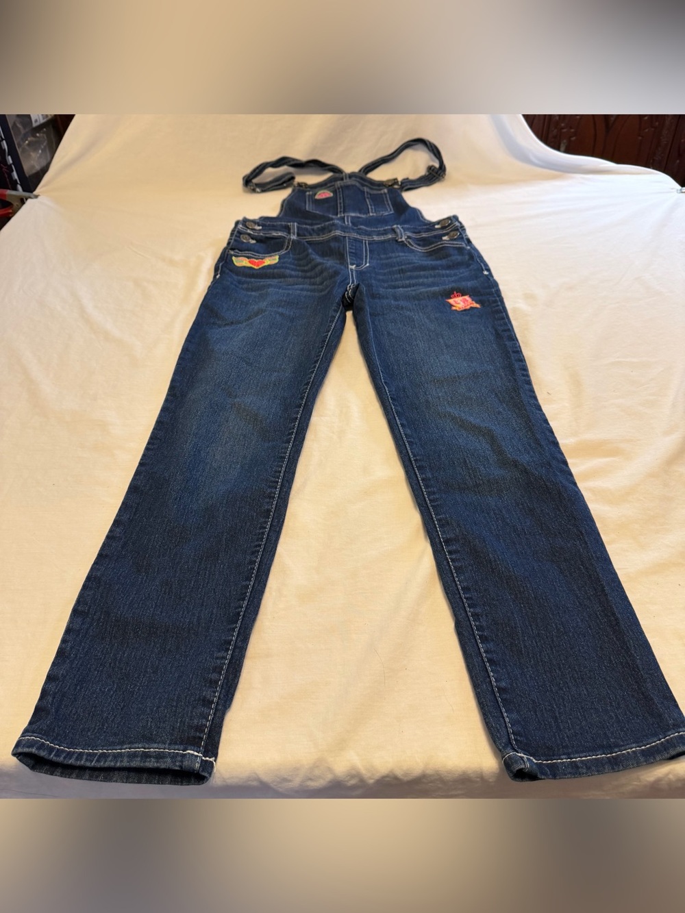 Jordache Girls Dark Blue Denim Overalls Jeans 10/12